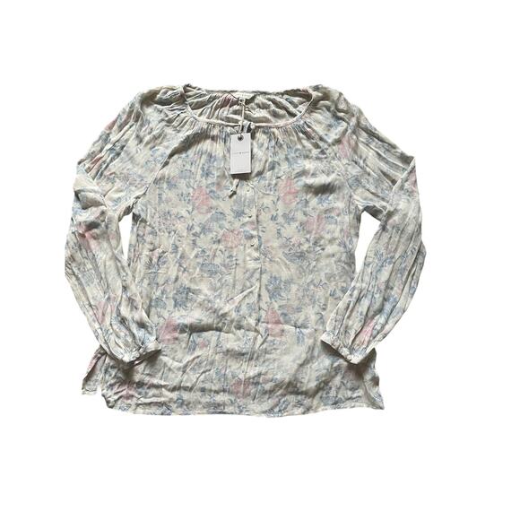Lucky Brand Tops - Lucky Brand Womens/Teen White shirt with soft pink and blue floral Size Large